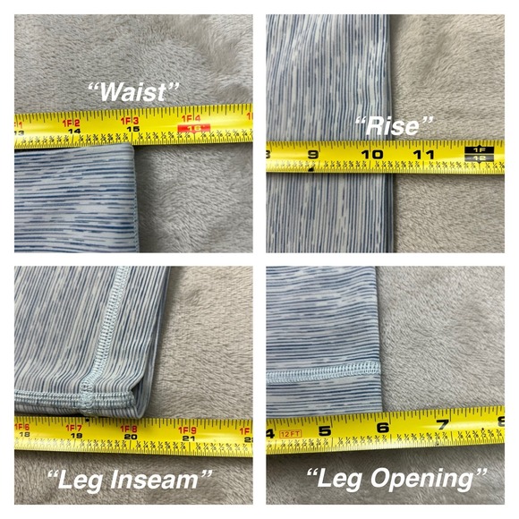 Lululemon‎ Wunder Under Crop Leggings Striped Women's Size 12 - Picture 6 of 6